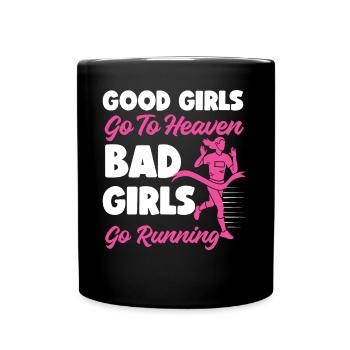 Running Runner Half Marathon Girl - Tasse einfarbig - Schwarz - Vorne