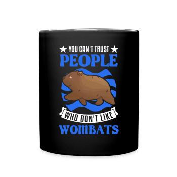 Australischer Wombat - Tasse einfarbig - Schwarz - Vorne
