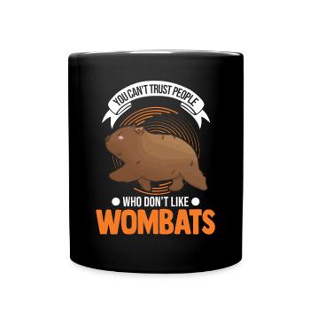 Australischer Wombat - Tasse einfarbig - Schwarz - Vorne
