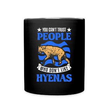Hyäne Geschenk Erdwolf Hyena - Tasse einfarbig - Schwarz - Vorne