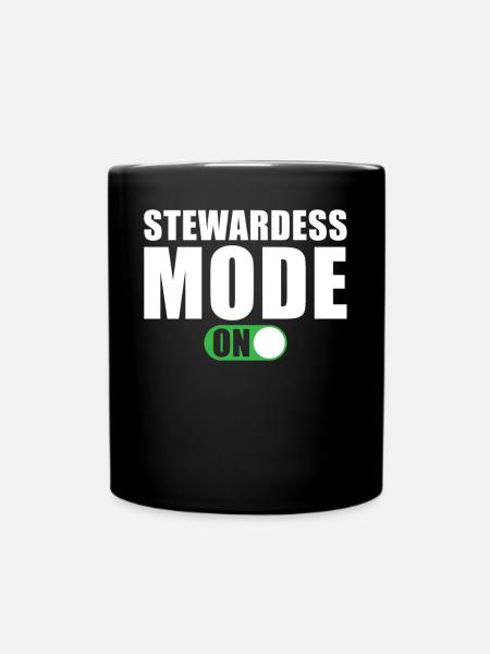 Stewardess Modus Ein - Tasse einfarbig - Schwarz
