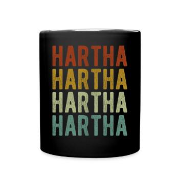 Hartha Stadt Retro Vintage - Tasse einfarbig - Schwarz - Vorne