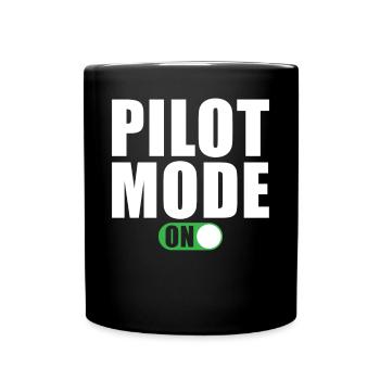 Pilot Modus Ein - Tasse einfarbig - Schwarz - Vorne