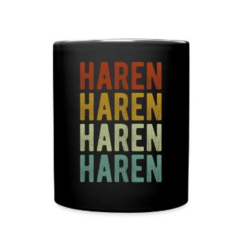 Haren Stadt Retro Vintage - Tasse einfarbig - Schwarz - Vorne