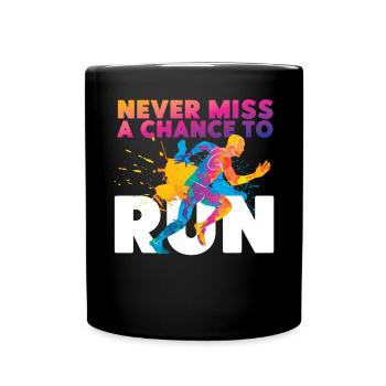Running Runner Half Marathon - Full Colour Mug - black - Front