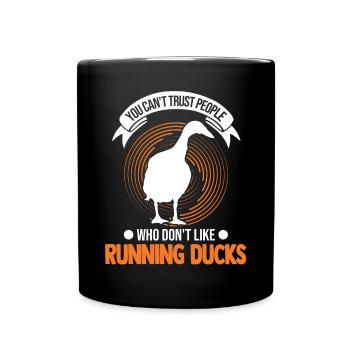 Indian Running Gift Running Duck - Full Colour Mug - black - Front