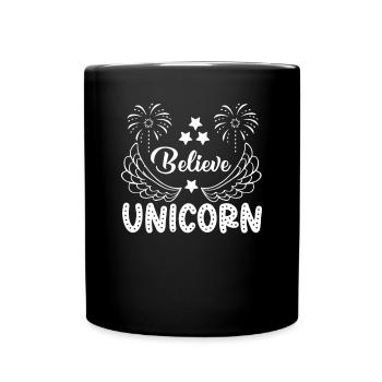 Belief in Unicorn Unicorn - Full Colour Mug - black - Front