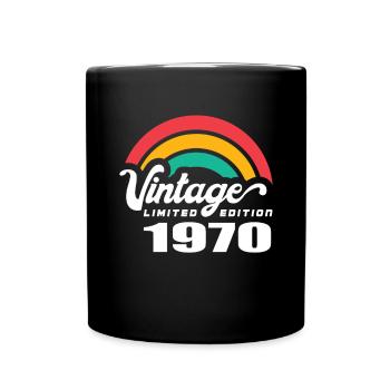 Vintage Birthday Birthday Retro 1970 Limited - Full Colour Mug - black - Front