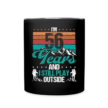 56 Year Old Hiker Mountains Hiking 56 Birthday - Tasse einfarbig - Schwarz - Vorne