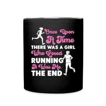 Running Runner Half Marathon Girl - Tasse einfarbig - Schwarz - Vorne