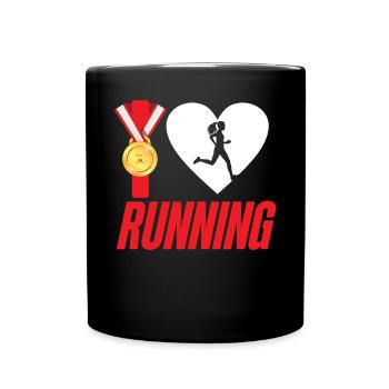Running Runner Half Marathon Heart - Tasse einfarbig - Schwarz - Vorne