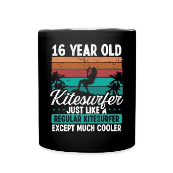 16 Birthday Kiteboarding 16 Years Old Kitesurfing - Tasse einfarbig - Schwarz - Vorne