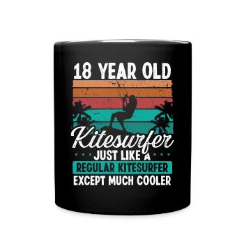 18 Birthday Kiteboarding 18 Years Old Kitesurfing - Full Colour Mug - black - Front