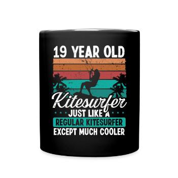 19 Birthday Kiteboarding 19 Years Old Kitesurfing - Tasse einfarbig - Schwarz - Vorne