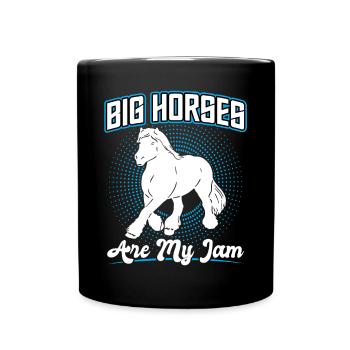 Les grands chevaux sont ma passion - Clydesdale - Mug uni - noir - Devant
