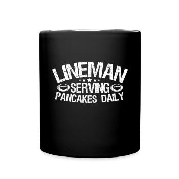 Lineman sert des crêpes tous les jours - Mug uni - noir - Devant