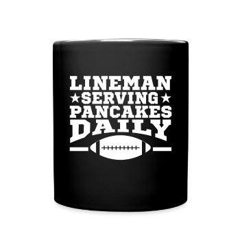 Lineman sert des crêpes tous les jours - Mug uni - noir - Devant