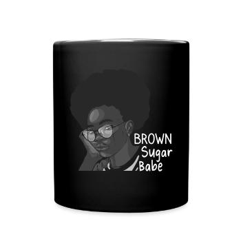 Brown Sugar Babe Proud Black Queen Afro - Full Colour Mug - black - Front