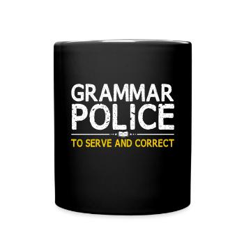 Grammar Police, To Funny Teacher Costume To - Full Colour Mug - black - Front