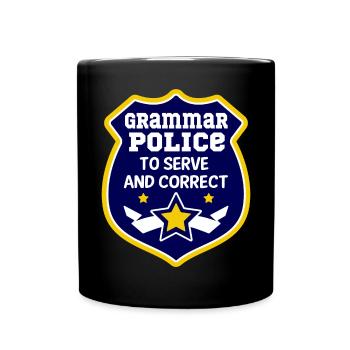 Grammar Police, To Funny Teacher Costume To - Full Colour Mug - black - Front