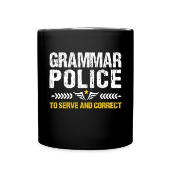 Grammar Police, To Funny Teacher Costume To - Full Colour Mug - black - Front
