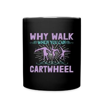 Pourquoi marcher quand on peut faire des acrobaties à vélo - Mug uni - noir - Devant