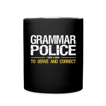 Grammar Police, To Funny Teacher Costume To - Full Colour Mug - black - Front