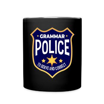 Grammar Police, To Funny Teacher Costume To - Full Colour Mug - black - Front