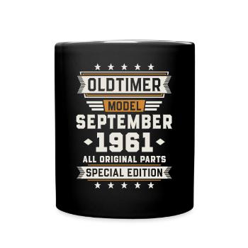 Oldtimer September 1961 Birthday Gift - Full Colour Mug - black - Front