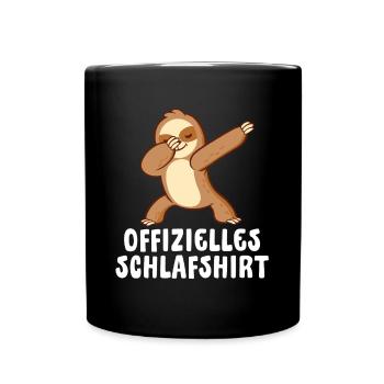 Dabbendes Faultier Spruch für Faulenzer - Tasse einfarbig - Schwarz - Vorne