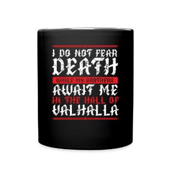Erwarte Mich In Walhalla - Tasse einfarbig - Schwarz - Vorne