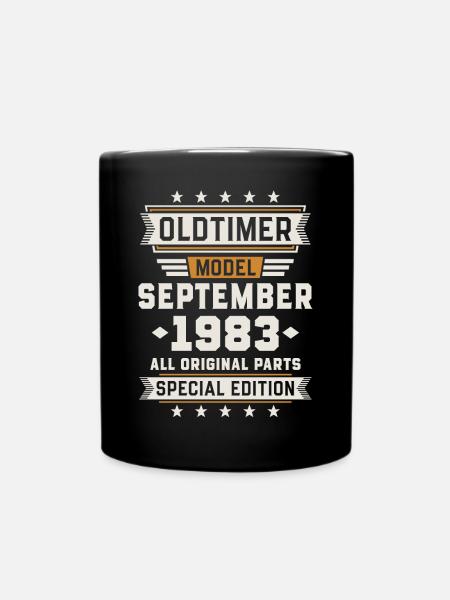 Oldtimer September 1983 Geburtstag Geschenk - Tasse einfarbig - Schwarz
