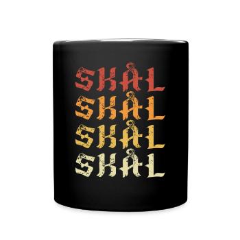 Skal Wikinger Retro - Tasse einfarbig - Schwarz - Vorne