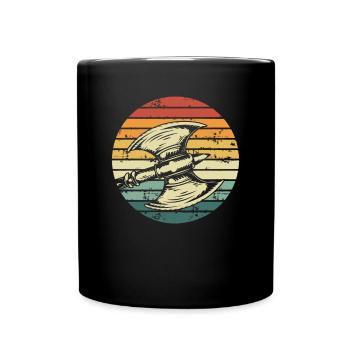 Retro sonne Der Wikingeraxt - Tasse einfarbig - Schwarz - Vorne