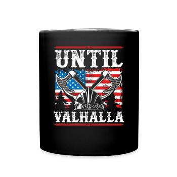 Vers le drapeau de Valhalla Usa - Mug uni - noir - Devant