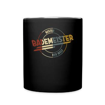 Bademeister Rettungsschwimmer Schwimmmeister - Tasse einfarbig - Schwarz - Vorne