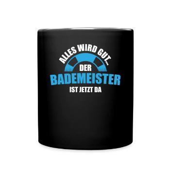 Bademeister Rettungsschwimmer Schwimmmeister - Tasse einfarbig - Schwarz - Vorne