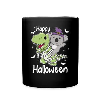 Koala Happy Halloween T-Rex Mummy Costume - Full Colour Mug - black - Front