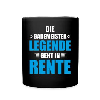 Bademeister Rettungsschwimmer Rente - Tasse einfarbig - Schwarz - Vorne