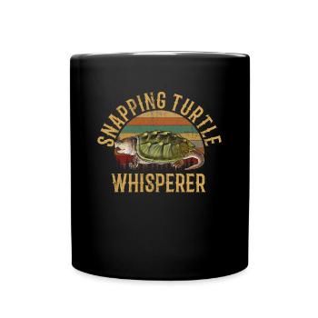 snapping turtle whisperer, snapping turtle - Full Colour Mug - black - Front