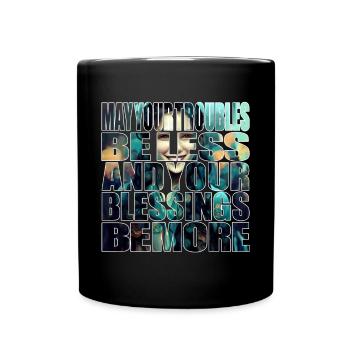 Girl smiles positive thinking, vintage retro style - Full Colour Mug - black - Front