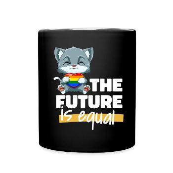 Niedliche LGBTQ Katze Herz - Katze LGBTQ Herz - Tasse einfarbig - Schwarz - Vorne