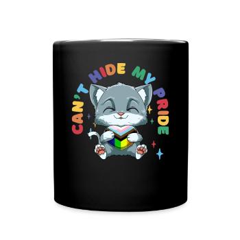 LGBTQ Katze Progressiv Stolz Herz - Tasse einfarbig - Schwarz - Vorne