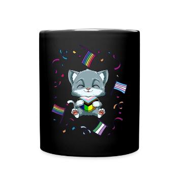 LGBTQ Progressiv Stolzes Herz - Transgender - Tasse einfarbig - Schwarz - Vorne