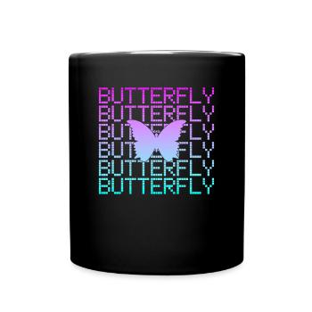 Papillon - Mug uni - noir - Devant