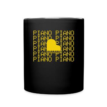 Klavier - Tasse einfarbig - Schwarz - Vorne