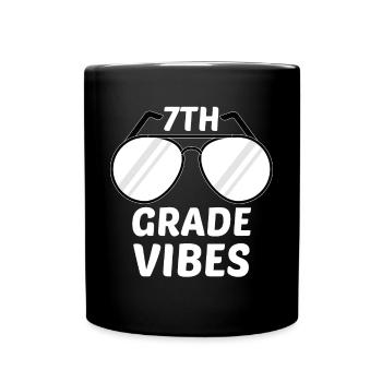7th Grade Vibes Retro Groovy Women Happy First - Full Colour Mug - black - Front