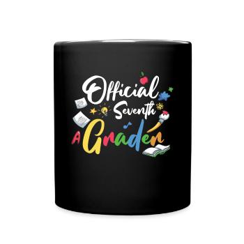 7th Grade Vibes Retro Groovy Women Happy First - Full Colour Mug - black - Front
