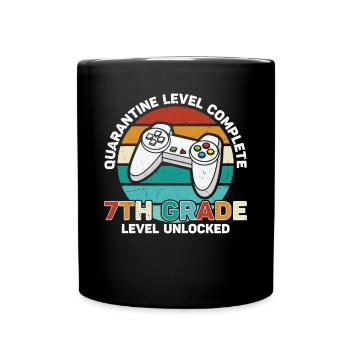 7th Grade vibes Retro Groovy Women Happy First - Full Colour Mug - black - Front
