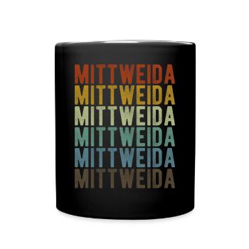 Mittweida Stadt Retro Vintage - Tasse einfarbig - Schwarz - Vorne